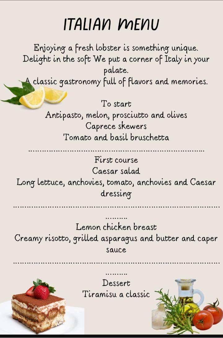 Menú Mariscos